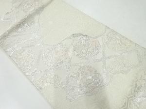 アンティーク　格天井に花丸紋様織出し袋帯（材料）